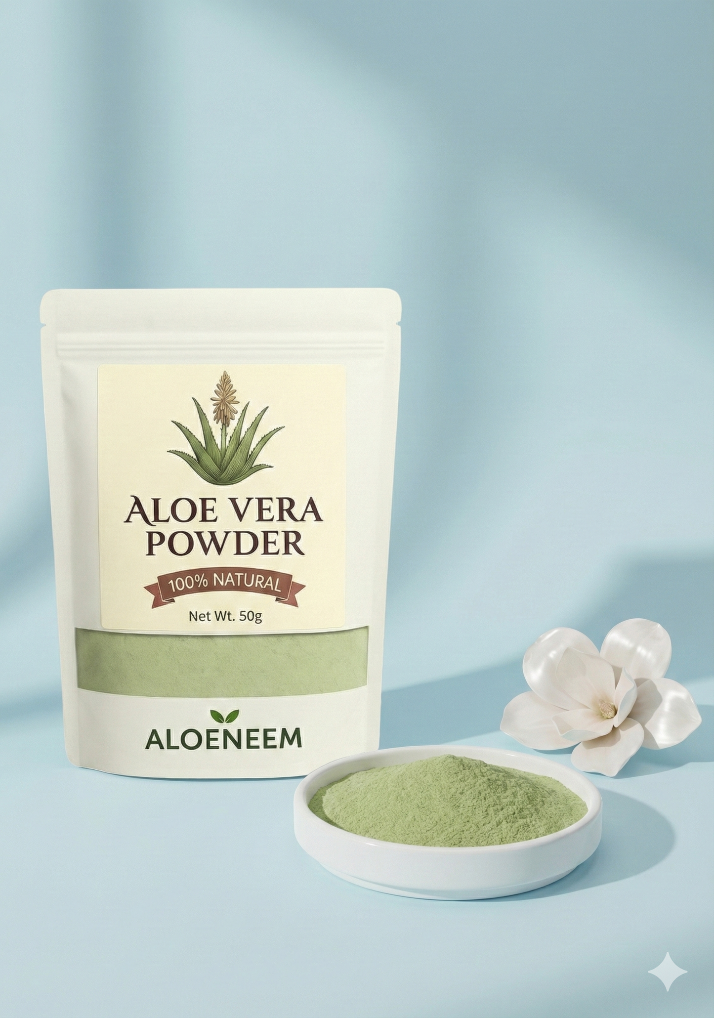 Aloeneem Aloe Vera Powder – Soothing Hydrating Herbal Powder (100g)