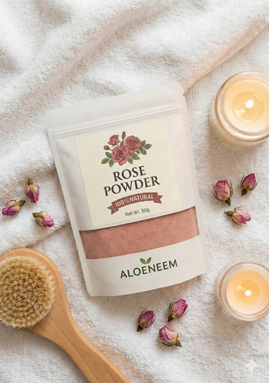 Aloeneem Rose Petal Powder – 100% Pure & Natural (100g) | Cooling • Toning • Hydrating
