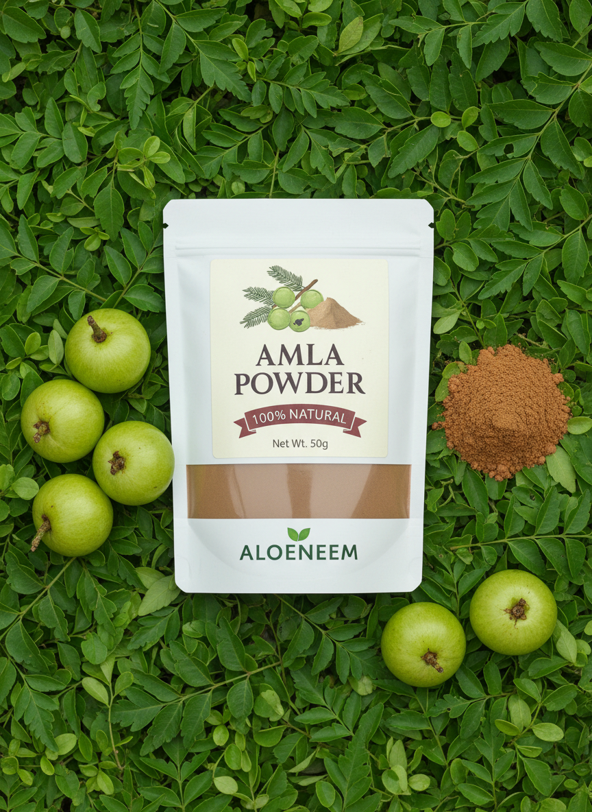 Aloeneem Amla Powder – Vitamin-C Rich Hair Strength & Glow Boost (100g)