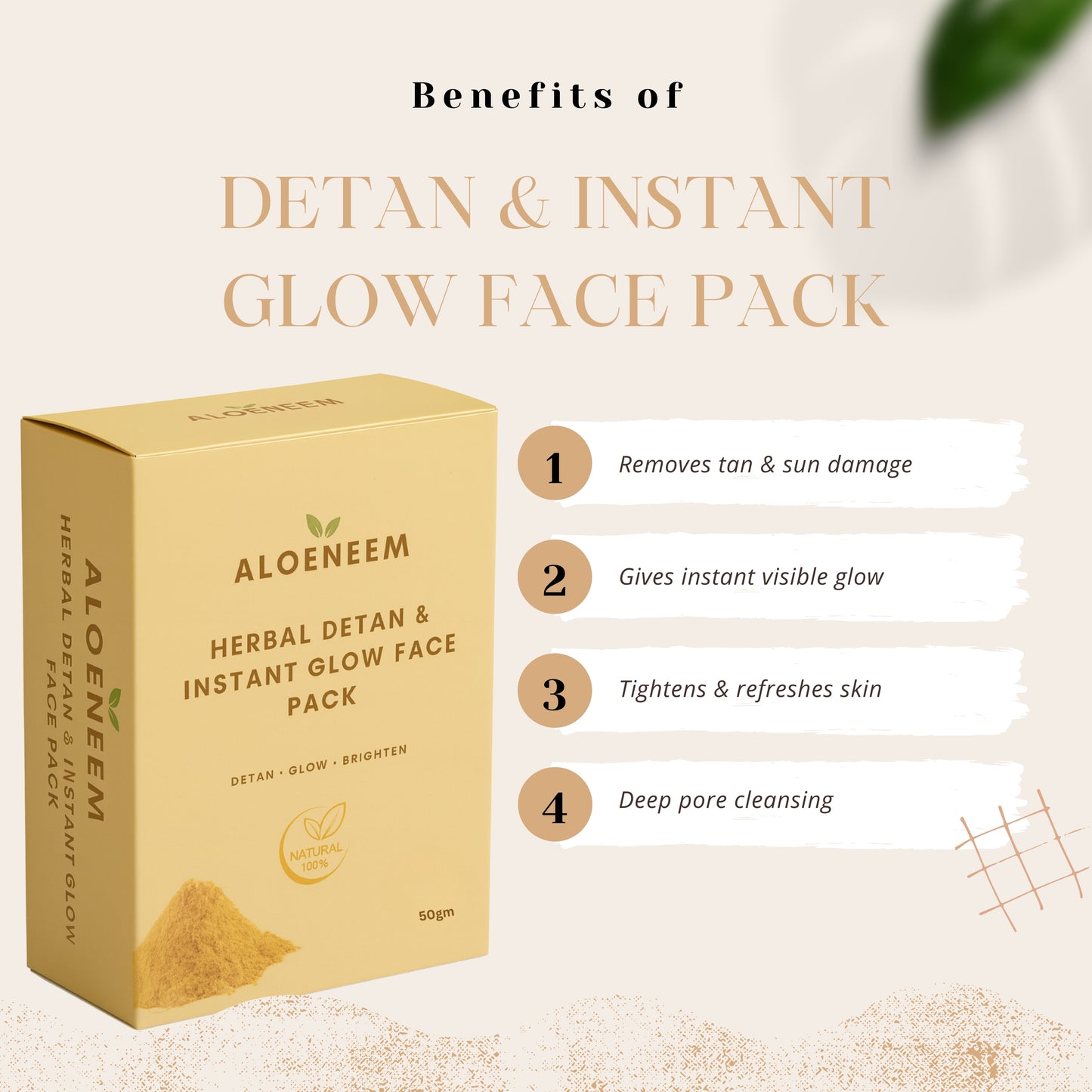 Herbal Detan & Instant Glow Face Pack
