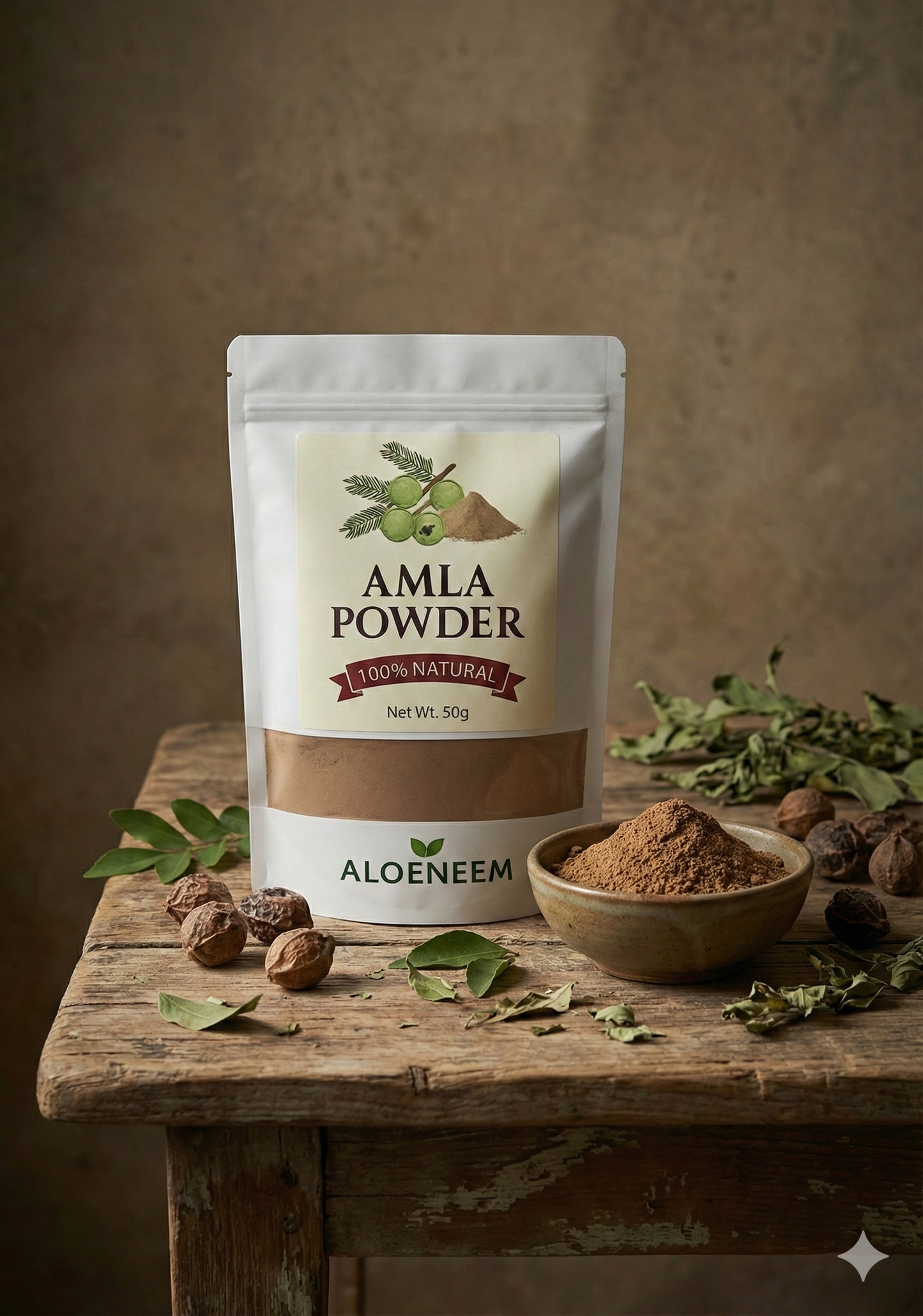 Aloeneem Amla Powder – Vitamin-C Rich Hair Strength & Glow Boost (100g)
