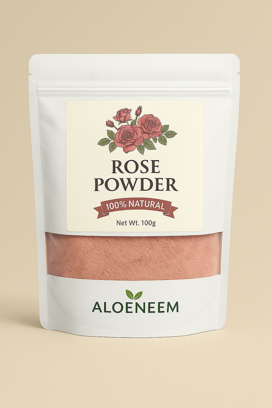 Aloeneem Rose Petal Powder – 100% Pure & Natural (100g) | Cooling • Toning • Hydrating